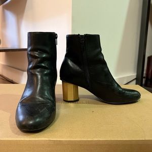 Urban Outfitters ankle boots with gold accent heels